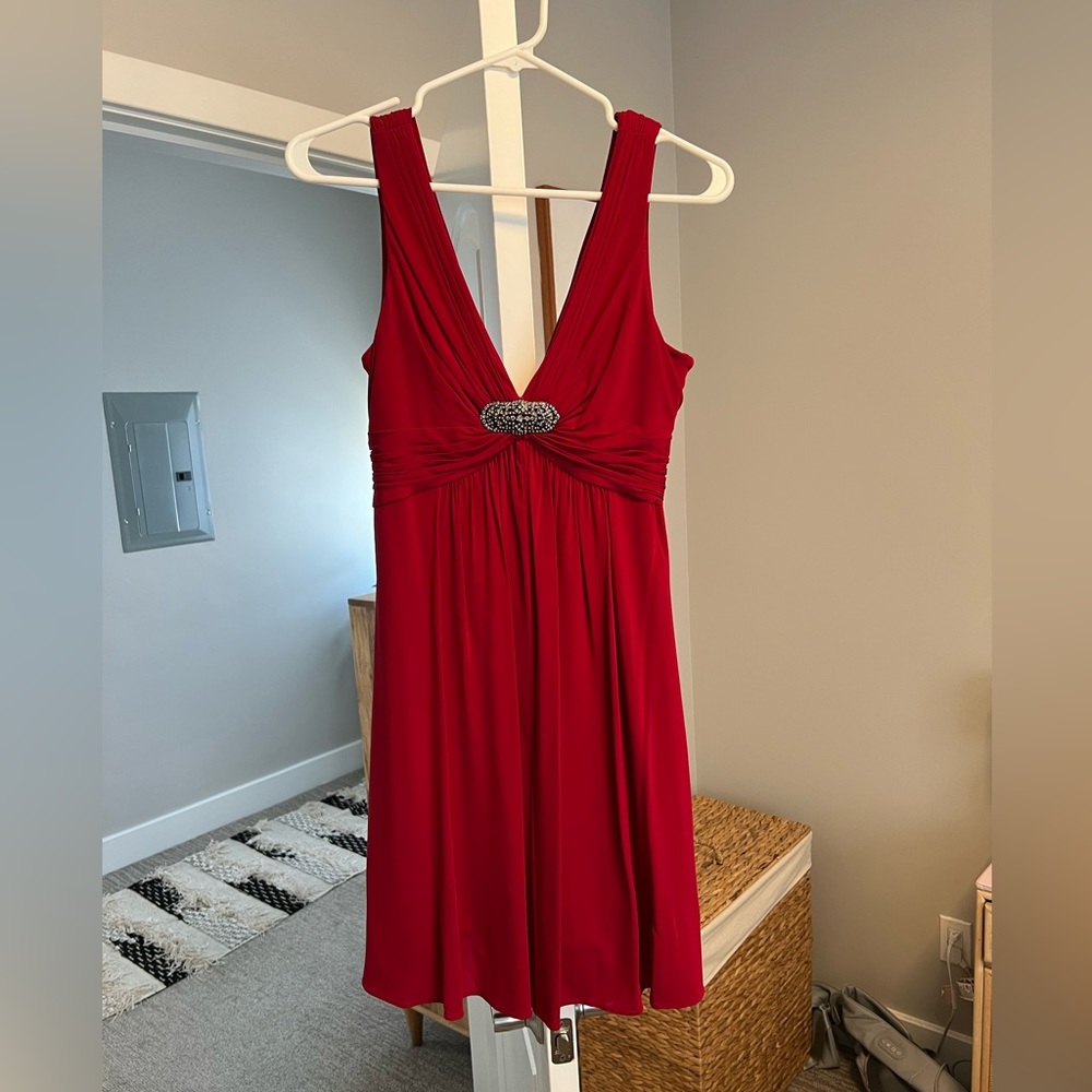 BCBG Maxazria red mini dress with sparkle embellishment size S